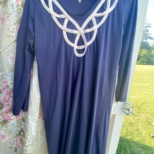 Lilly Pulitzer Navy Dress with Silver Detailing
